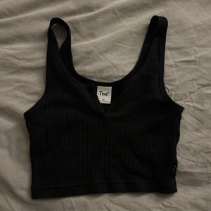TNA black cropped tank